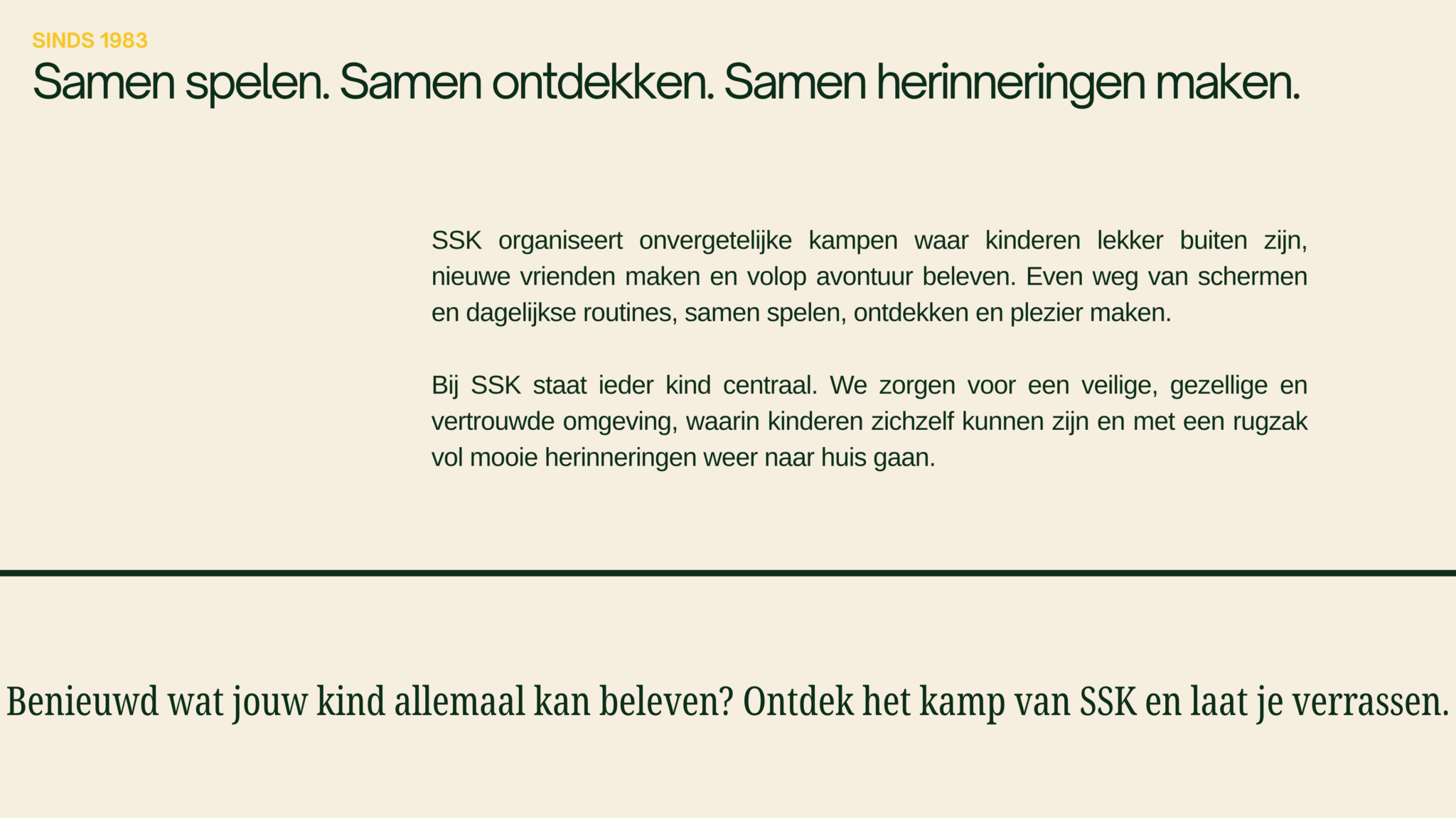 landing op kamp en nu
